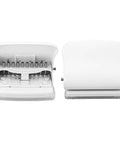 Manual 10 Hole Punch for Loose Leaf Paper A4 to A6 and B5 Sizes, 10 Sheets Capacity, Sturdy Metal Body with Flip Tray