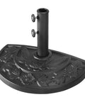 Rock Solid Heavy Duty Half Round Patio Umbrella Base Weight, 33 Lb Resin Concrete Stand for Outdoor Market Umbrellas, Black