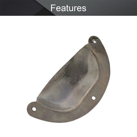 Top Shelf Vintage Shell Cup Pulls For Kitchen Cabinets And Dresser Drawers Bronze Iron Handles With Screws Smooth Finish Durable Home Decor Hardware Installation Kits close-up view of bronze shell cup pull.