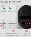 How to adjust bolt length for Edison Brass Wall Sconces Set Of Two Plug In Swing Arm Lights With On Off Switch, assembly guide.