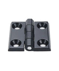 Heavy Duty Metal Foldable Butt Hinges 4 Pack, Smooth Ball Bearing Cabinet Door Hardware, Solid Zinc Alloy 1.57 Inch Square in black.