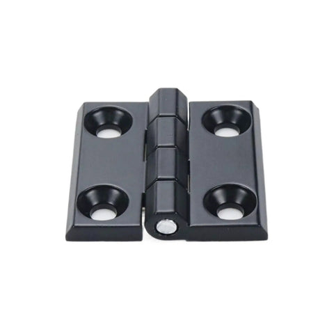 Heavy Duty Metal Foldable Butt Hinges 4 Pack, Smooth Ball Bearing Cabinet Door Hardware, Solid Zinc Alloy 1.57 Inch Square in black.