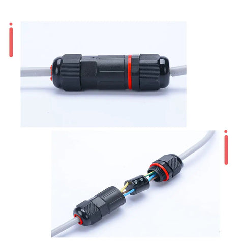 Two Pack IP68 Waterproof Junction Box For Outdoor Underground Wiring Fits 2 Or 3 Pin Cables 5.8 to 8.5mm Includes Seal Rings