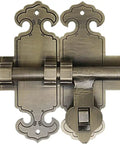 Heavy Duty Sliding Bolt Door Latch Auto Return Action Adjusts 25 To 60 Cm Bronze Finish for barn gates, showing intricate design.