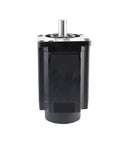 Heavy Duty Nema43 Stepper Motor Featuring Six Amp Draw And Rock Solid Sixteen Newton Meter Torque, front view of black motor.