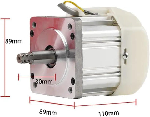 750W Silent Brushless Servo Motor With Speed Controller For Belt Sander And DIY Lathe 110V dimensions 89x110mm side view
