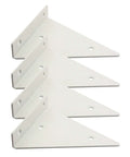 Rock Solid Heavy Duty White Shelf Brackets Featuring Sneaky Hidden Mounting And Tough Rust Proof Finish For Easy Diy Floating Shelves That Are Absolutely Badass In Any Home, set of four white brackets.
