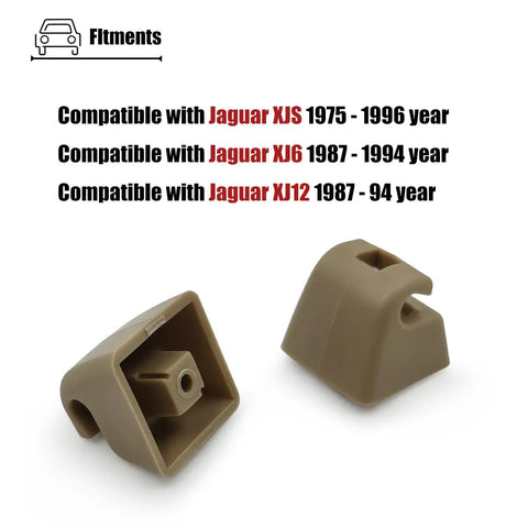 Jaguar Sun Visor Clips Set Of 2 For XJS XJ6 XJ12 1975 To 1994 Replacement Sun Visor Hooks HMD1084AAAEE with beige finish
