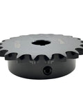 21 Tooth Roller Chain Sprocket Type B For ANSI Forty Chain One Half Inch Pitch Three Quarter Inch Bore Hardened 1045 Carbon Steel