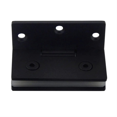 Nasty Good Heavy Duty 90 Degree Glass Door Hinges Stainless Steel 304 Wall Mount Black Shower Door Hardware with holes for installation.