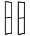 Badass Heavy Duty Floating Shelf Brackets in black metal, sturdy design for wall and ceiling mounts, ideal for storage.