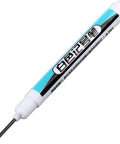 Top Shelf White Permanent Markers Quick Dry Oil Based Ink For Metal Glass Wood Built Tough Industrial And Craft Projects Smooth Writing Long Nozzle visible on a white background.