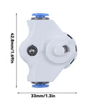 Manual Filament Feeder Adapter For BambuLab P1P P1S X1 X1C A1 AMS Lite Dryer Box, white plastic with dimensions 42.8mm x 33mm