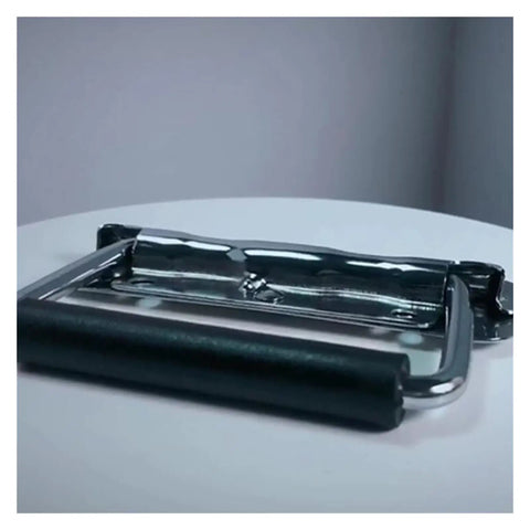 Heavy Duty Stainless Steel Folding Carry Handle With Slick Rubber Grip Rock Solid Build Holds Up To 100 Lbs No Fuss Screw Mount For Flight Cases Toolboxes And Equipment Cabinets