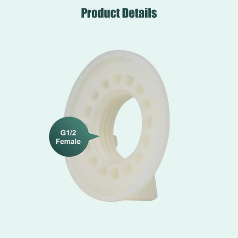 Heavy Duty Four Pack Faucet Lock Nuts For Under Sink Plumbing And Fixture Setup One Half Inch Female Thread Coupling plastic nut close-up view.