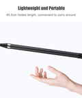 Heavy Duty Carbon Fiber Selfie Stick Extends To Super Long 118 Inches With Reliable 1/4 Inch Mount shown at 45.5cm for portability.