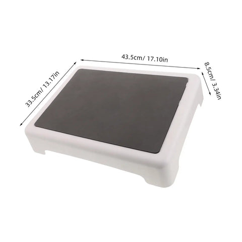 Portable Puppy Training Platform With Non Skid Surface for indoor and outdoor use, slip resistant plastic board dimensions shown