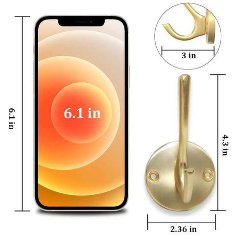 Gold Coat Hooks Set For Wall Mounted Entryways And Bathrooms Heavy Duty Brass Style Robe Closet Hangers 12 Pack Metal Towel Hooks For Coats Bags And More