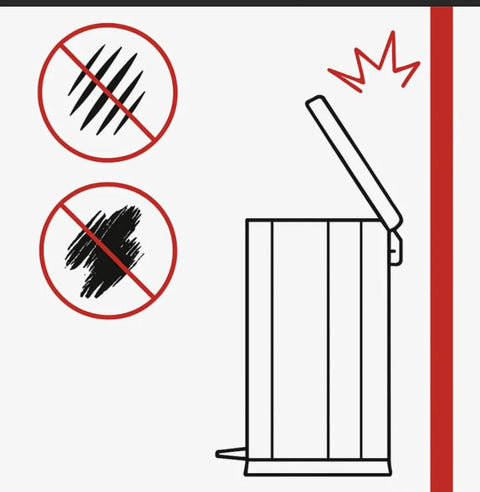 Illustration of 10 Pack Trash Can Protector Pads For Wall And Furniture Protection reducing scratches and scuffs with EVA pads.