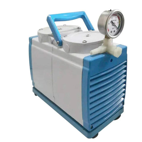 Side view of Oil Free Diaphragm Vacuum Pump 30 Lpm Ethanol Resistant High Vacuum Oilless Pump 500 Mbar 0.095 MPa Ultimate Pressure 160W Motor
