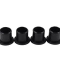 Heavy Duty Flange Bearing Bushing Kit For MTD Troy Bilt Craftsman Cub Cadet Ryobi Huskee Columbia Murray Lawn Tractors And Mowers 741-0660A 941-0660 Drop In Fit 4 Pack Easy Install, side view of four black flange bushings