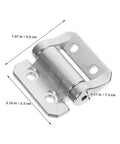 Gleavi cabinet door hinge with damping mechanism; heavy-duty silver metal with mounting holes (close-up view)