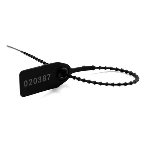 Tamper Evident Plastic Seals With Numbered Zip Ties For Fire Extinguishers And Security Tags, Disposable Self Locking Pull Tite Locks, 250mm, Pack Of 100, Black Super Handy close-up view