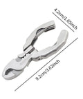 Open stainless steel Folding Multitool Pliers 9 In 1 for Repairing and Survival on the Go, size 9.2x4.2 cm
