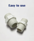 12 Pack 3/4 Inch PVC Pipe Fittings Hex Nipple G3/4 Male X G3/4 Male Coupling Adapters For Plumbing on white background