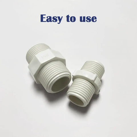 12 Pack 3/4 Inch PVC Pipe Fittings Hex Nipple G3/4 Male X G3/4 Male Coupling Adapters For Plumbing on white background
