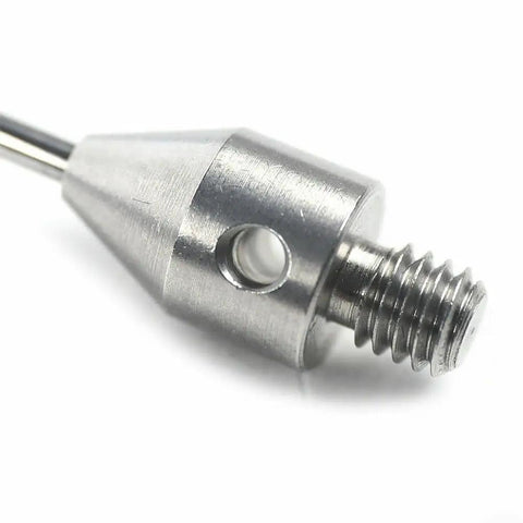 Two Pack CMM Touch Probe Styli With 2mm Ball Tip And 50mm Measuring Rod For Coordinate Measuring Machines Metrology Probes For High Precision Testing Shop Ready Quality Inspection Tools For Industrial Measurement close-up metal threaded tip