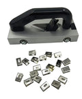 U Type Blade Wheeled Groover for PVC Vinyl Floor grooving, hand tool with adjustable height, 20 spare blades shown