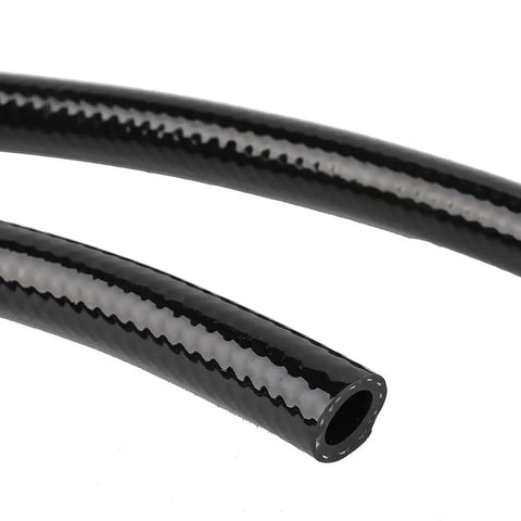 Close-up of fuel line from Universal 3/8 Inch Boat Fuel Line Assembly Kit with Primer Bulb and Steel Hose Clamps Dual Check Valves Triple Sealing.