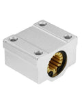 Front view of 12mm solid polymer linear bearing slide bushing for CNC machines, self-lubricating and dust proof.