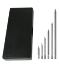 6 Piece Dial Indicator Extension Stem Rod Set With 30 To 150mm Extend Length, M2.5 Thread, 5mm Diameter, in a black case