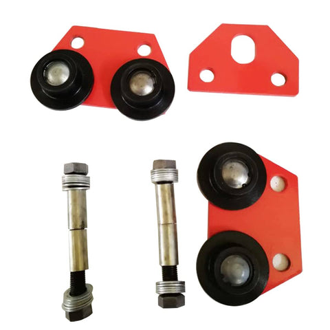 Two Ton Push Trolley Beam Trolley 4400 Lbs Capacity Dual Wheels Crane Lift components, including adjustable rail parts.