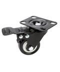 No Sweat Setup Dual Ball Bearing Casters Set Of Four 2.5 Inch Black Furniture Wheels Fits 12X30mm Stems With Swift Locking Brake, close-up view.
