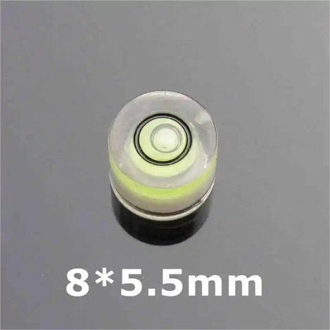 100 pcs Multisize Circular Spirit Level Bubble Level, 8*5.5mm size, clear round design with visible bubble for leveling.