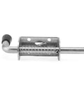 Heavy Duty Stainless Steel Spring Loaded Latch Pin, 5 Inch Barrel Bolt For Cabinets And Trailers, Easy Install Security Kit With Screws showing latch mechanism.