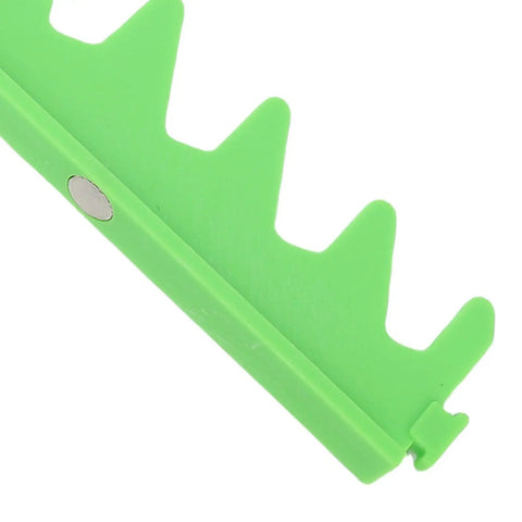 Close-up of green Magnetic Wrench Rail Set And Holder Rack for 20 Tools showing durable plastic with magnetic feature.