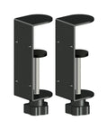 Heavy Duty C Clamps 2 Pack 4 Inch Tough Black Steel Bench Tools With Chrome Swivel Jaw close-up view on tabletop surface.