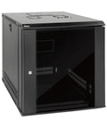 12U Wall Mount Server Cabinet With Lockable Glass Door And Side Panels Space-Saving for 19 Inch IT And A V Equipment