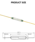 Model MKA-14103 2 By 14mm Reed Normally Open Magnetic Induction Switch with product size diagram for compact projects