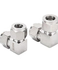Pysrych 304 stainless steel compression tube fittings, 90-degree elbow, 3/8 in. OD x 3/8 in. OD, pack of 2