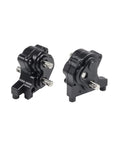 Black CNC-machined parts of Planetary Gearbox Transfer Case And Short Drive Shaft Skid Plate Front Motor Mount Upgrade Kit for RC crawler chassis