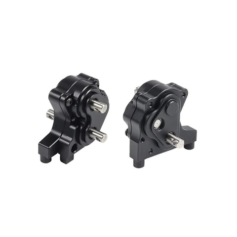 Black CNC-machined parts of Planetary Gearbox Transfer Case And Short Drive Shaft Skid Plate Front Motor Mount Upgrade Kit for RC crawler chassis
