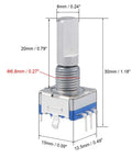 360 Degree Rotary Encoder With Code Switch EC11 5 Pins 20mm D Shaft 2 Pack 20 Pulse Per Revolution Digital Potentiometer