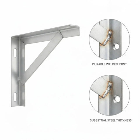 Heavy Duty Steel L Brackets For Floating Shelves Garage Racks And Wall Storage Angle Iron Support For DIY Projects Reinforcement