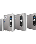 Kickin Heat Electric Tankless Water Heater Delivers Smokin Hot Showers On Demand With 36 Kilowatts And 240 Volt Power, stainless steel design.