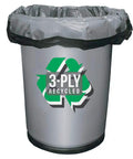 Built Tough Black Trash Bags 55 To 60 Gallon 1 Point 5 Mil Thick Industrial Heavy Duty Garbage Can Liners in gray trash can.